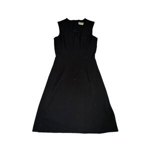 MM LaFleur Sleeveless Dress Women's 0 Black V Neck Back Zip Sheath Career Formal